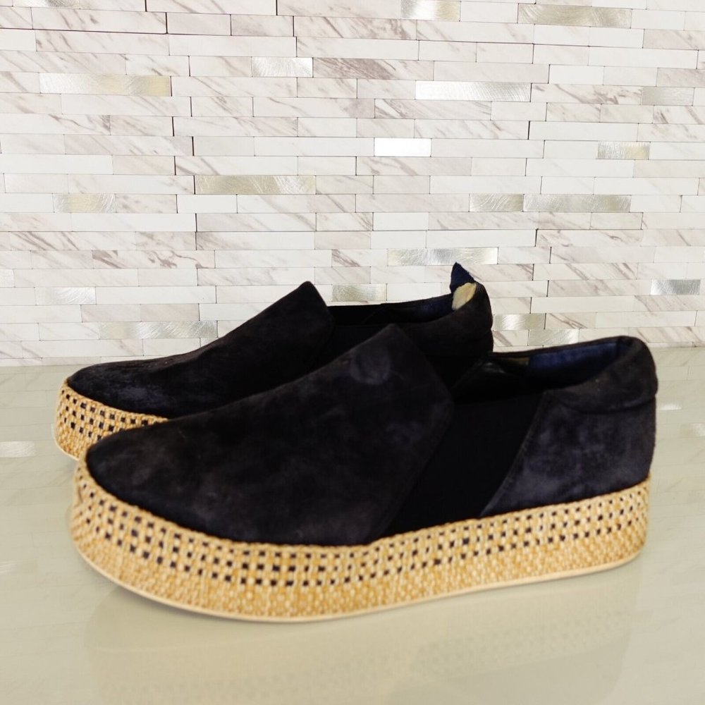 Navy Suede Slip On Sneakers‎ 8 Womens VINCE Blue Espadrille Platform Resortcore